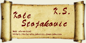 Kole Stojaković vizit kartica